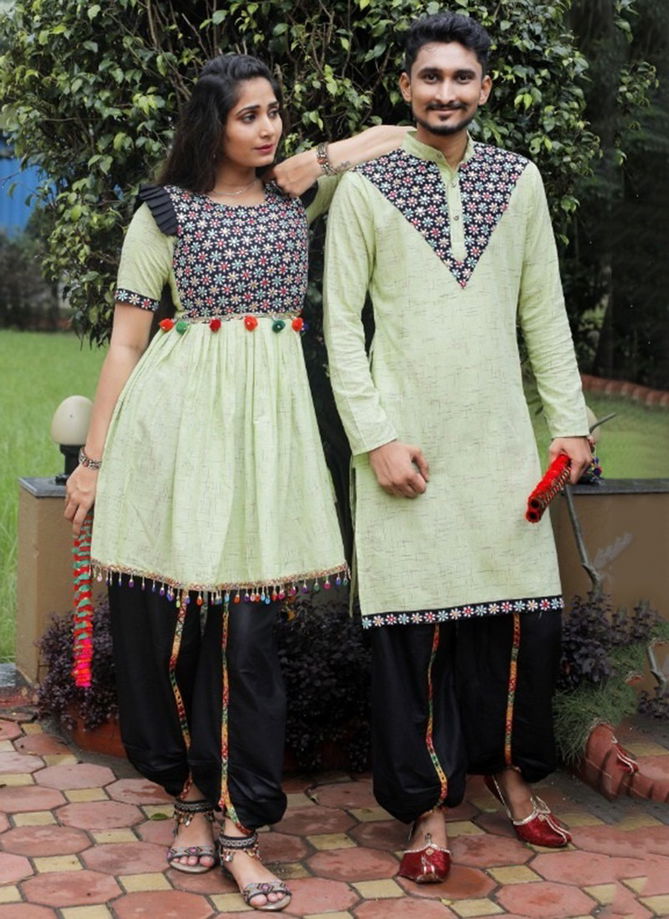 Dholida Couple Celebration navaratree special exclusive feative wear Copule dhoti kedia collection